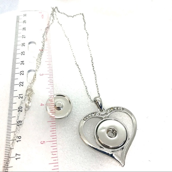 Heart Necklace Handmade 20mm snap SN20 display - Picture 3 of 4